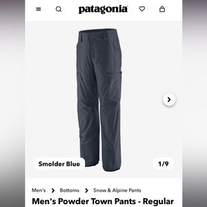 Patagonia men’s powder town pants BNWOT